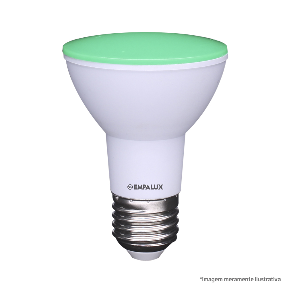 Lâmpada PAR LED 07W Bivolt Verde E27 – PD70728 (PAR20)