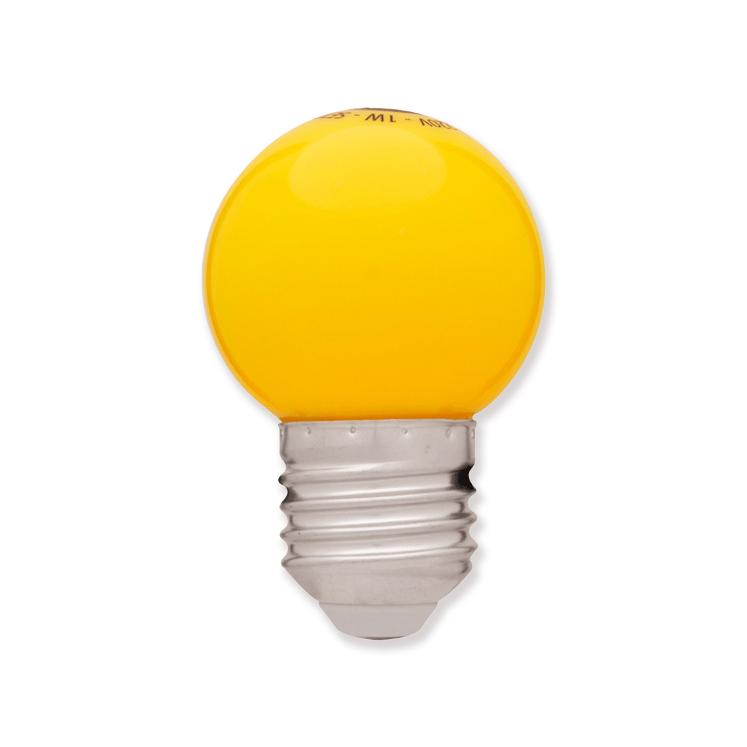 Lâmpada Mini Globo LED 1,5W 127V Amarela E27 – MG10112