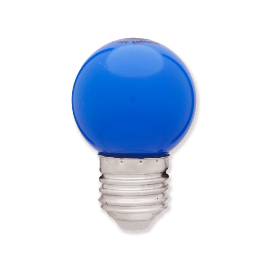 Lâmpada Mini Globo LED 1,5W 220V Azul E27 – MG20132