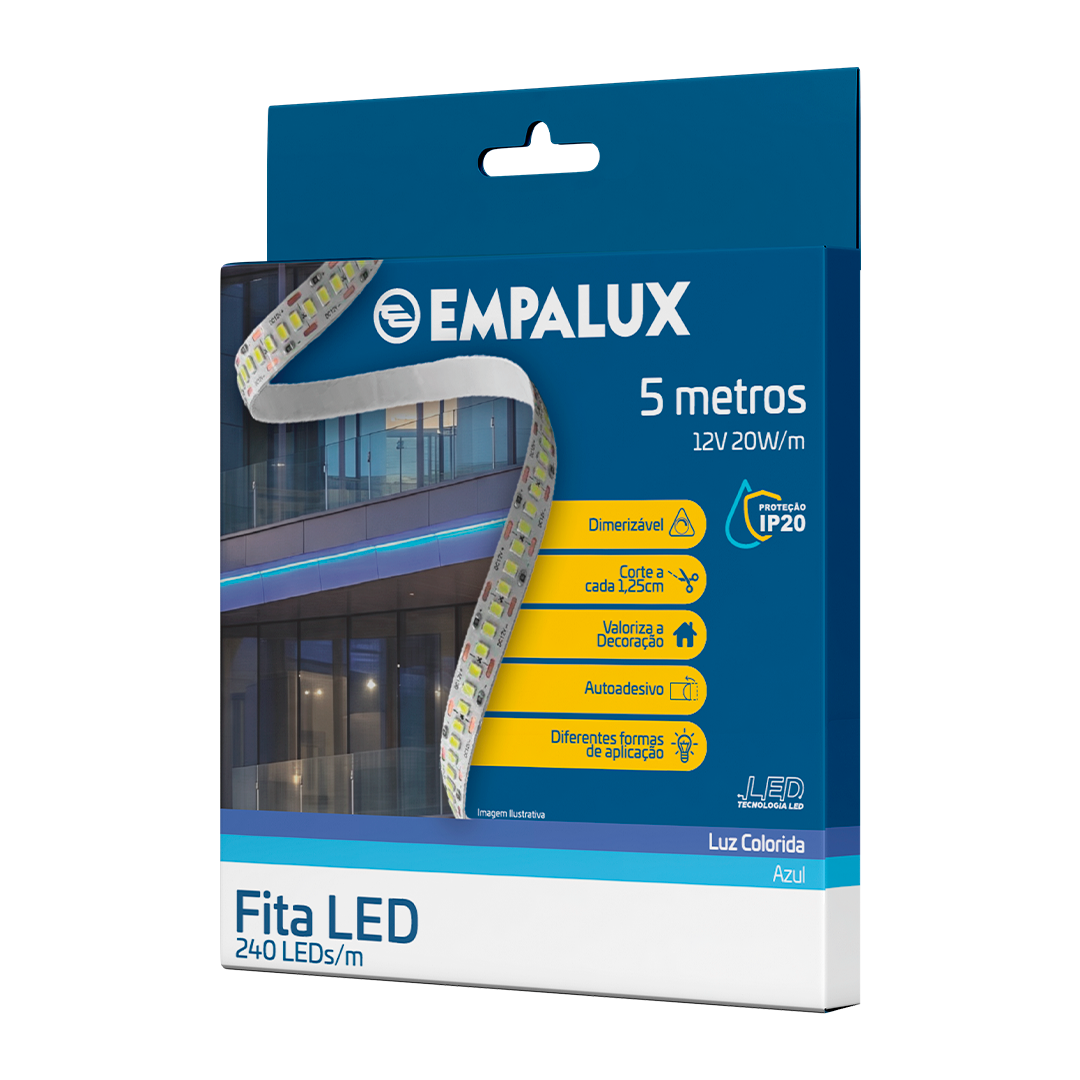 Fita LED 20W/m IP20 Azul 12V – LS00023